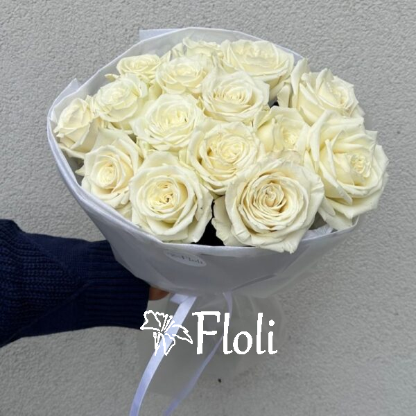 Bukiet Róż, Bukiet białych róż, kwiaty na urodziny