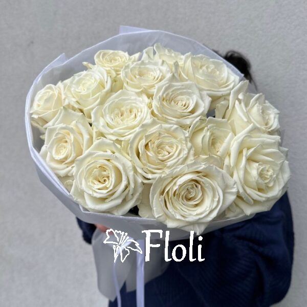Bukiet Róż, Bukiet białych róż, kwiaty na urodziny