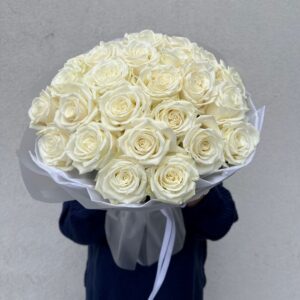 Bukiet Róż, Bukiet białych róż, kwiaty na urodziny