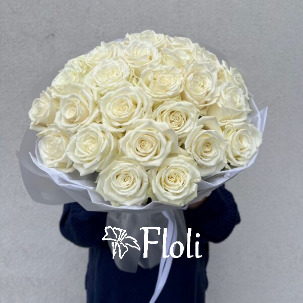 Bukiet Róż, Bukiet białych róż, kwiaty na urodziny