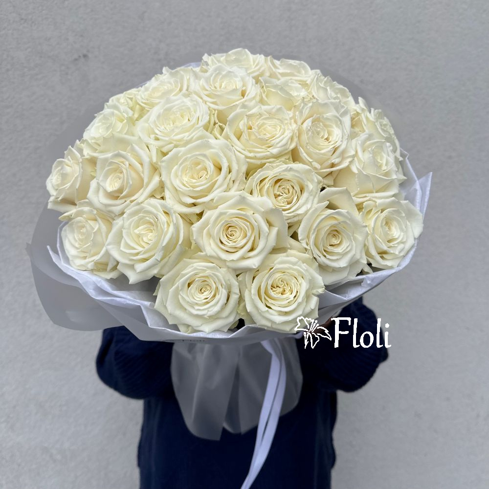 Bukiet Róż, Bukiet białych róż, kwiaty na urodziny