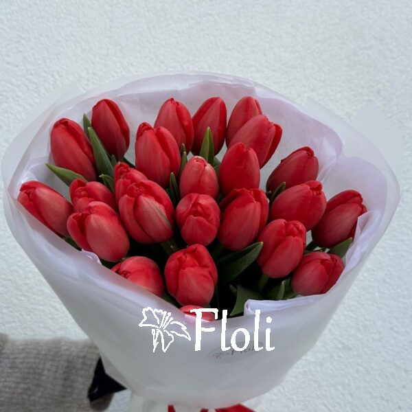 Bukiet czerwonych tulipanów, bukiet tulipanów