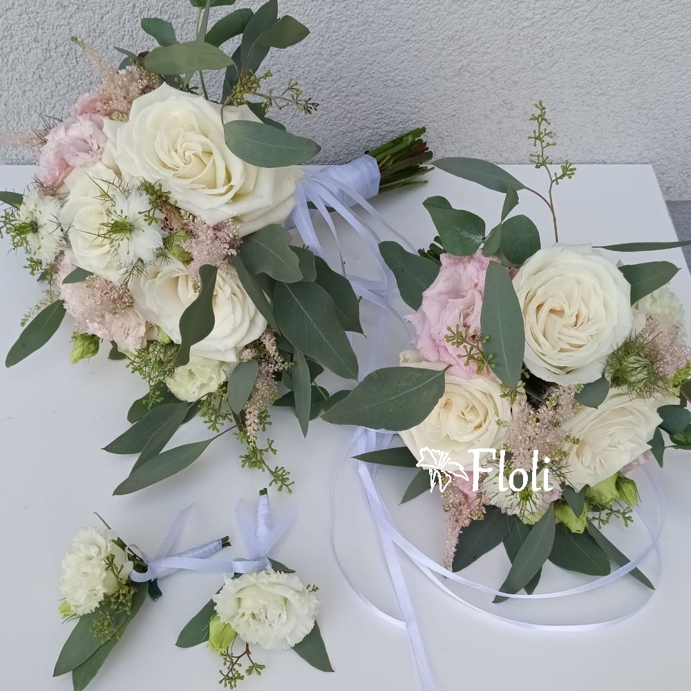 Bukiet ślubny, bukiet dla Świadkowej, butonierka