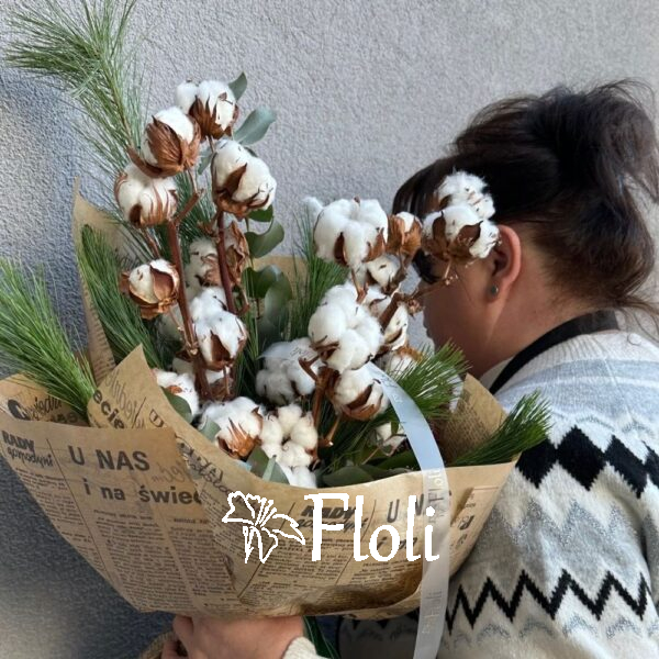 Bukiet z bawełny, bukiet świąteczny