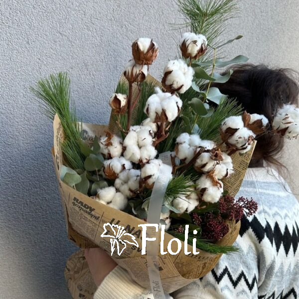Bukiet z bawełny, bukiet świąteczny