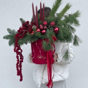 Świąteczny box, kwiaty na boże narodzenie