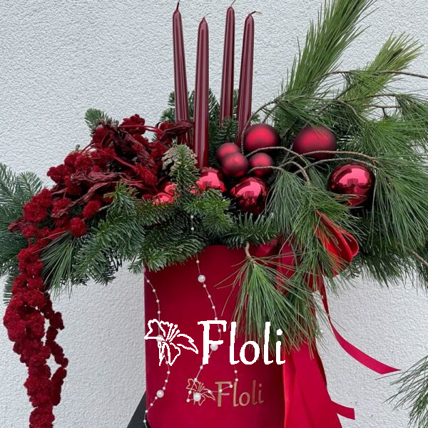 Świąteczny box, kwiaty na boże narodzenie