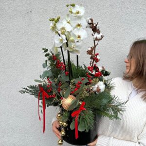 świąteczny flowerbox na boże narodzenie, prezent na święta