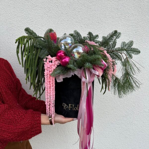 świąteczny flowerbox, dekoracje na święta