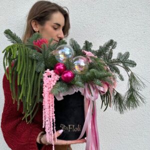 Świąteczny flowerbox, prezent na święta