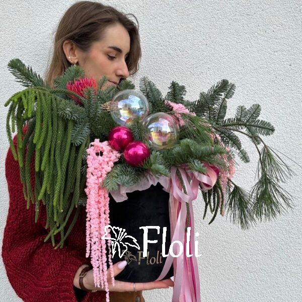 Świąteczny flowerbox, prezent na święta