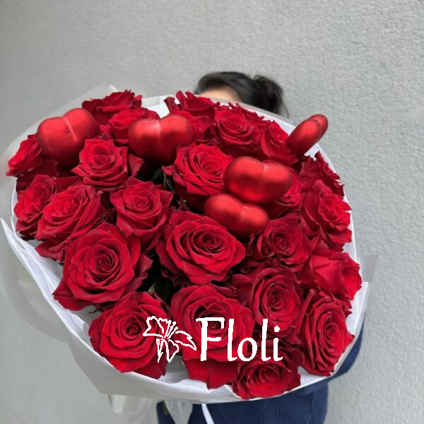 Róże na Walentynki, kwiaty na walentynki, bukiet na walentynki