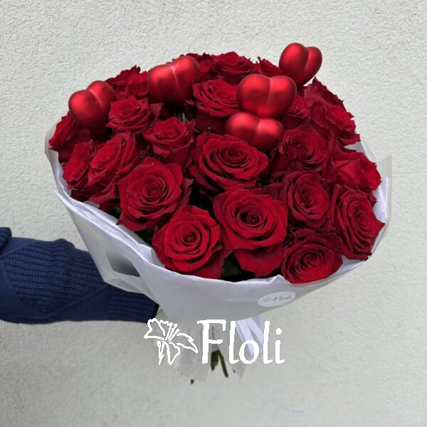 Róże na Walentynki, kwiaty na walentynki, bukiet na walentynki