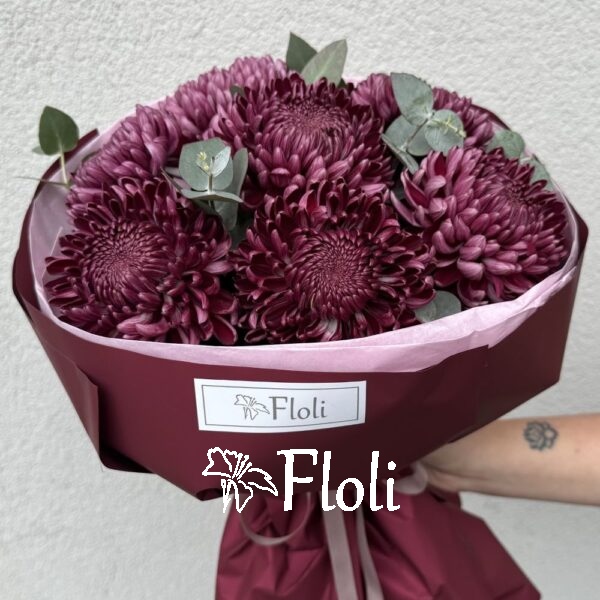 Bukiet chryzantema bordo
